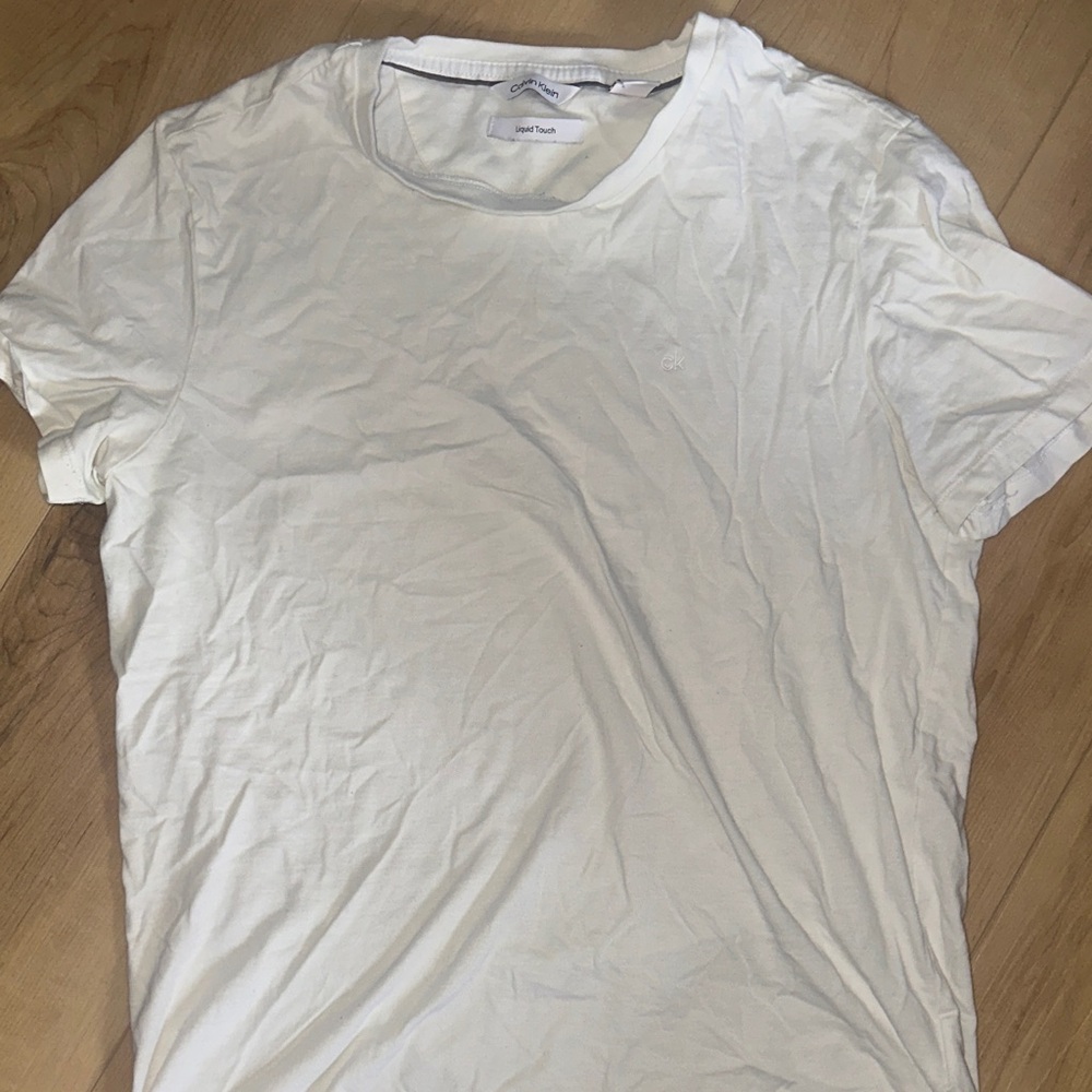 Calvin Klein Men's Cream Short Sleeve Tee